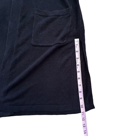 J.Jill ~ Linen Blend ~ Black open front long sleeveless cardigan ~ size XS - Picture 9 of 12